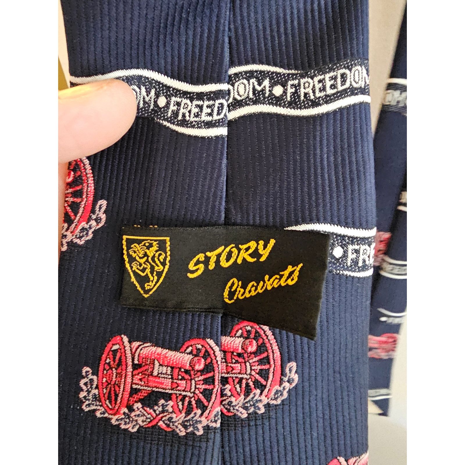 Other Vintage Story Cravats Men's Necktie - Blue Freedom -57" x 4" Size ONE SIZE - 2 Thumbnail