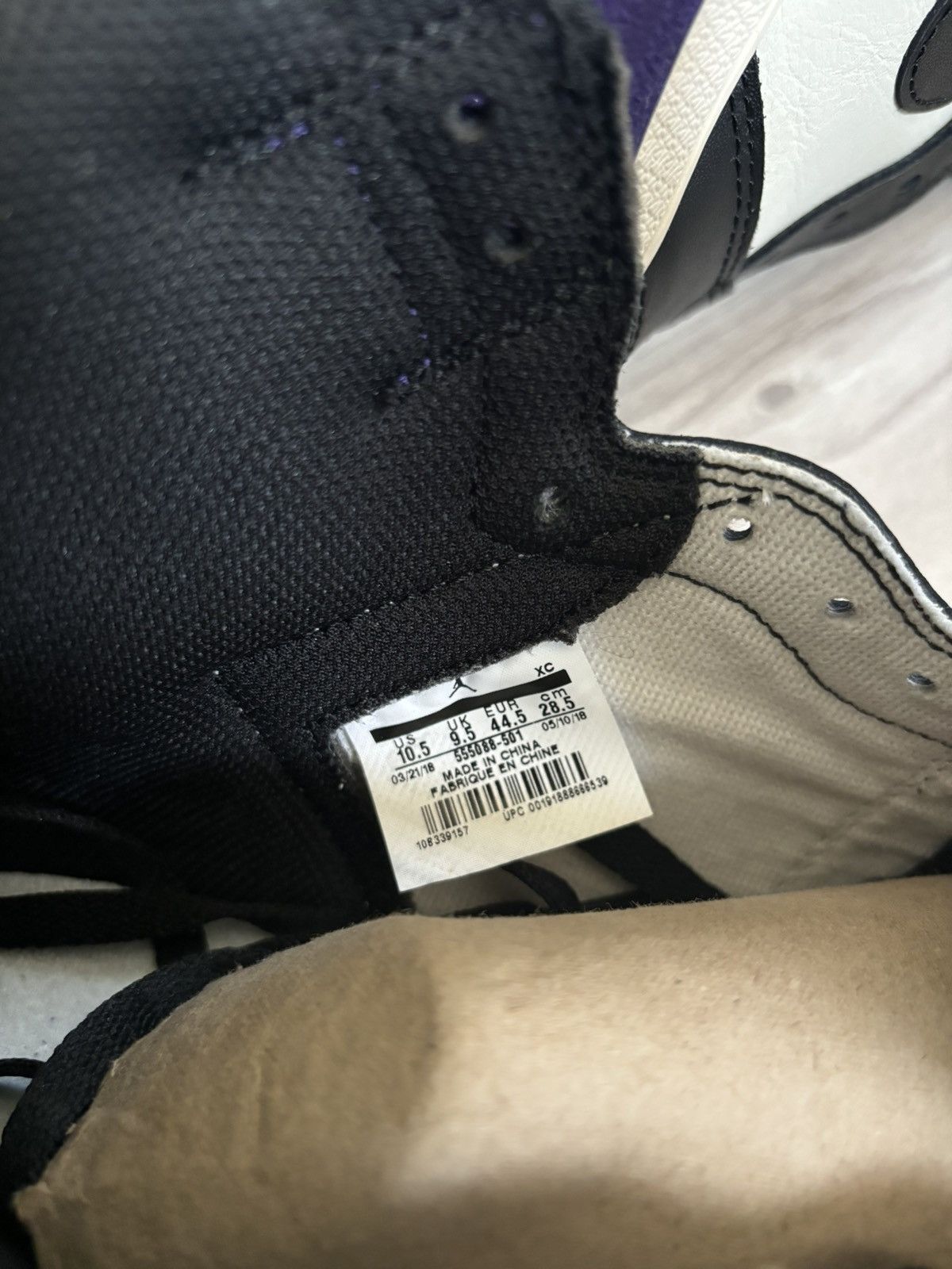 Jordan Brand × Nike Air Jordan 1 Retro High OG 'Court Purple' Size US 10.5 / EU 43-44 - 6 Thumbnail