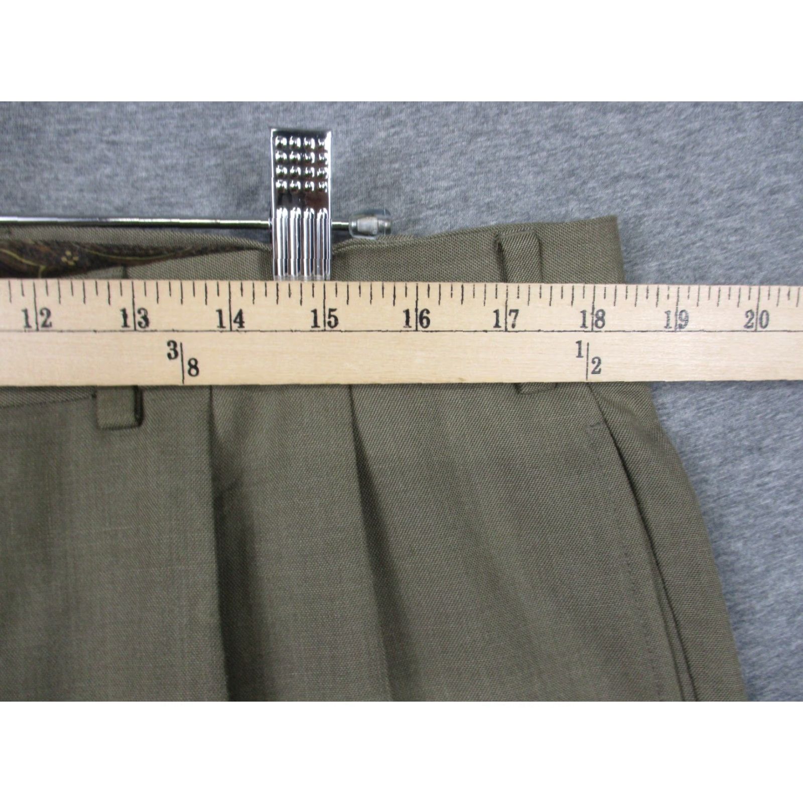 Ralph Lauren VINTAGE Lauren Ralph Lauren Pants 36x30 Wool Tan Pleated Cuffed Mens Regular Straight Dress Pants Brown Peak 90s Size US 36 / EU 52 - 5 Thumbnail