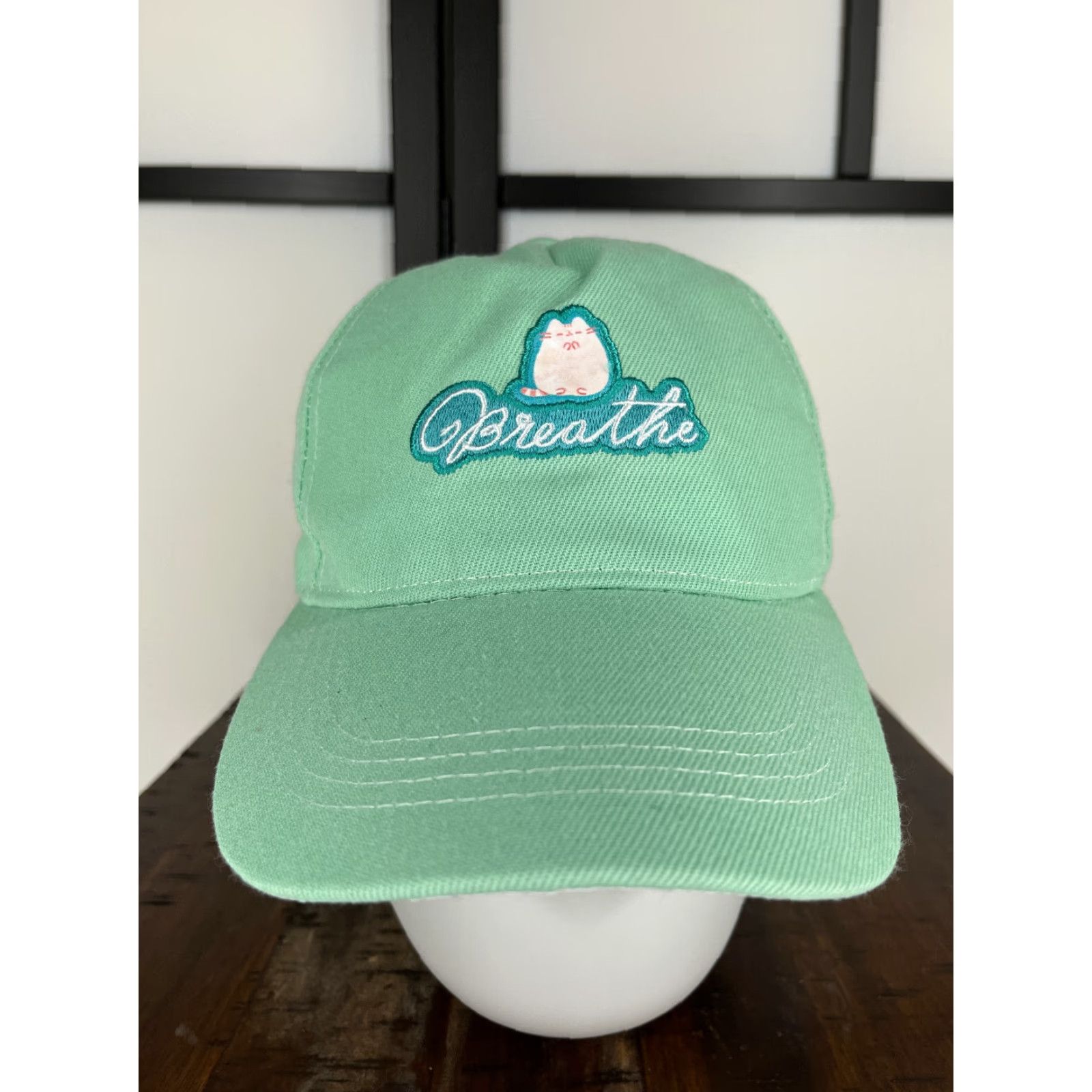Vintage Pusheen Hat Cap Strap Back Womens One Size Mint Green 100% Polyester Size ONE SIZE - 2 Thumbnail