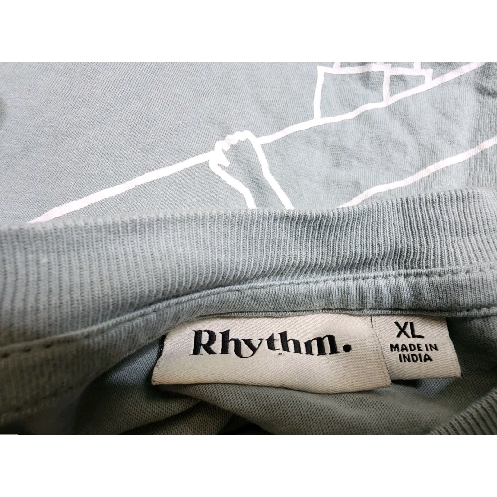 Rhythm Rhythm Surf Apparel Men's XL Blue Graphic Print T-Shirt Double-Sided Beach Theme Size US XL / EU 56 / 4 - 5 Thumbnail