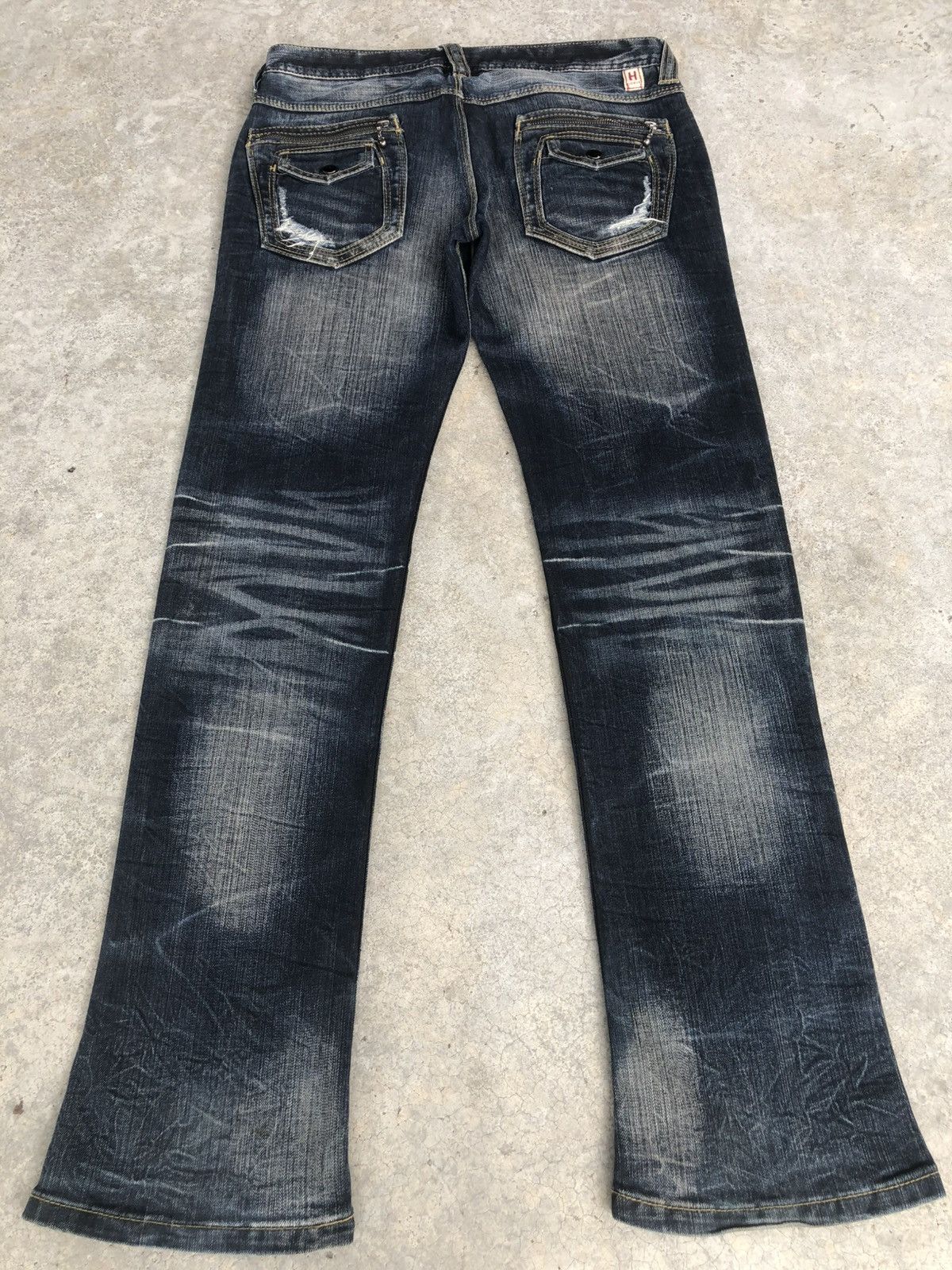 If Six Was Nine Japanese Nicole Flared Jeans Distressed Denim Size US 32 / EU 48 - 2 Thumbnail