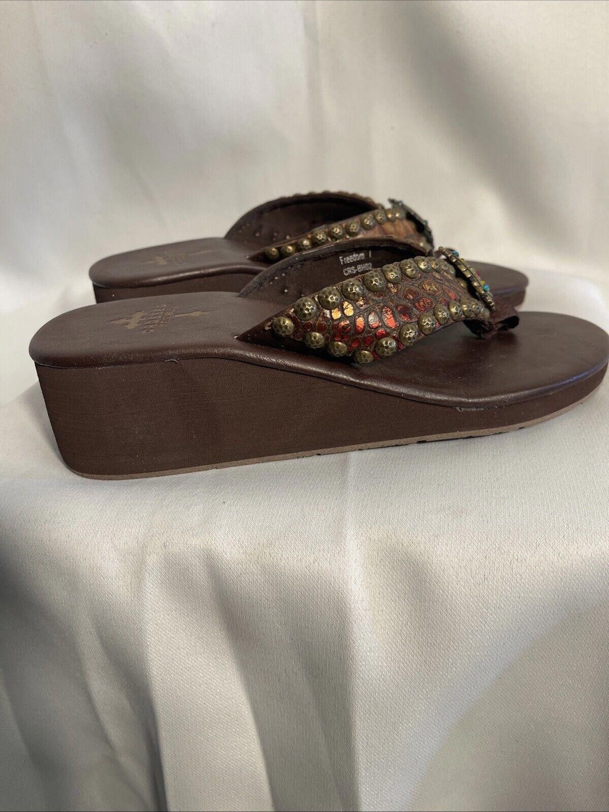 Designer Crossed by Gypsy Soule Flip Flops Women's 7 FREEDOM Size US 7 / IT 37 - 3 Thumbnail