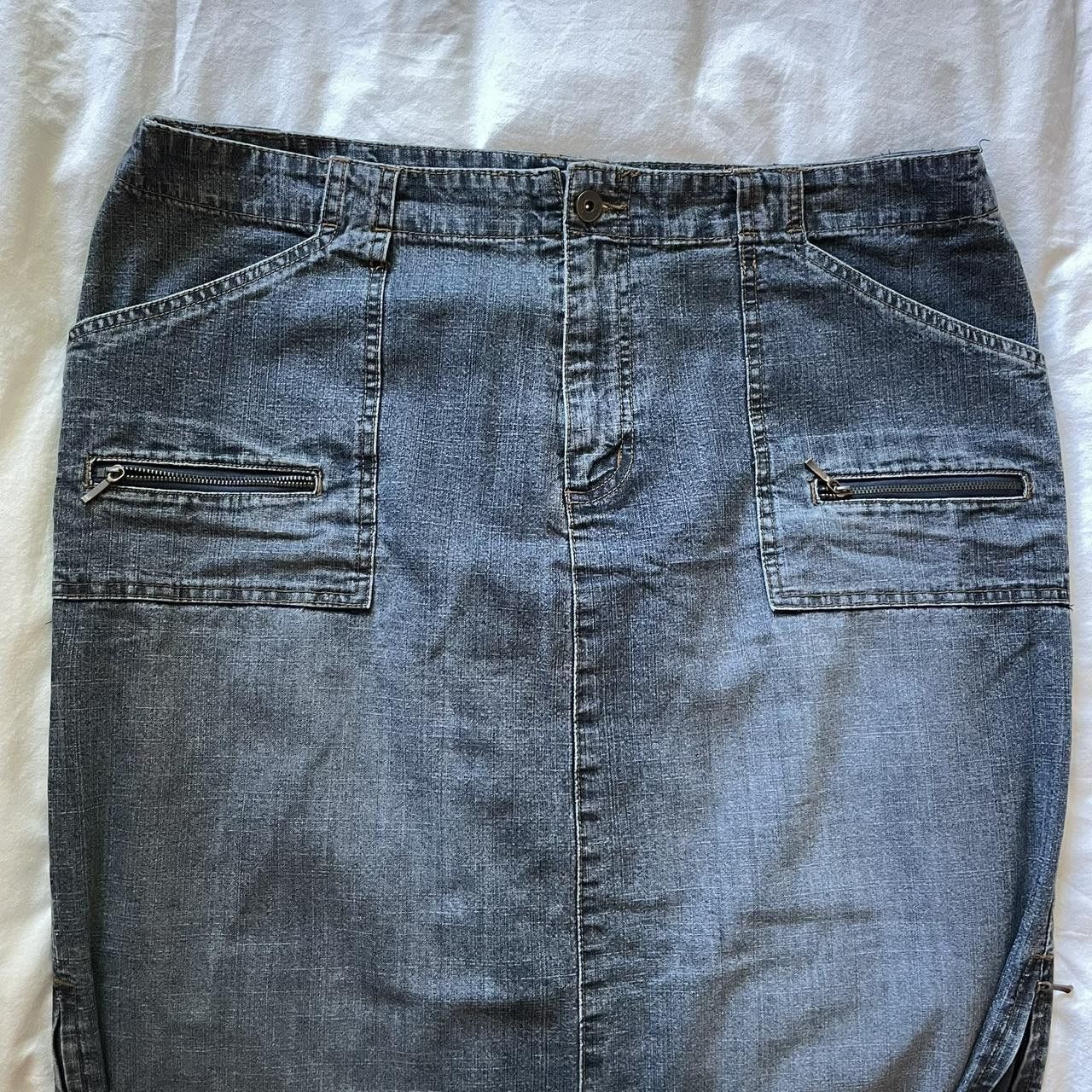 Vintage Vintage Denim Maxi Skirt Size 36" / US 14 / IT 50 - 2 Thumbnail