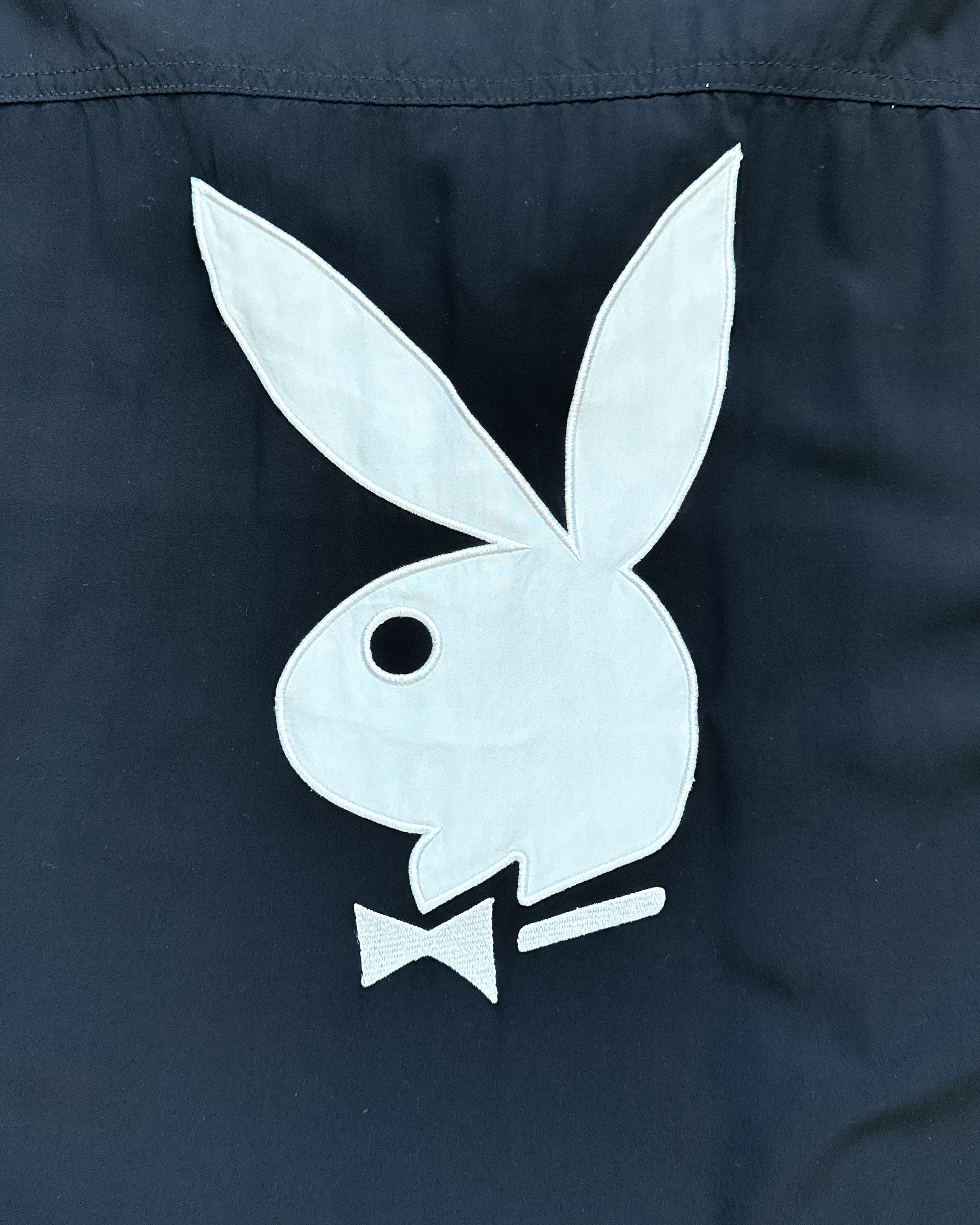 Playboy Playboy Club Chainstitch Camp Collar Shirt Black Men's XL Size US XL / EU 56 / 4 - 4 Thumbnail