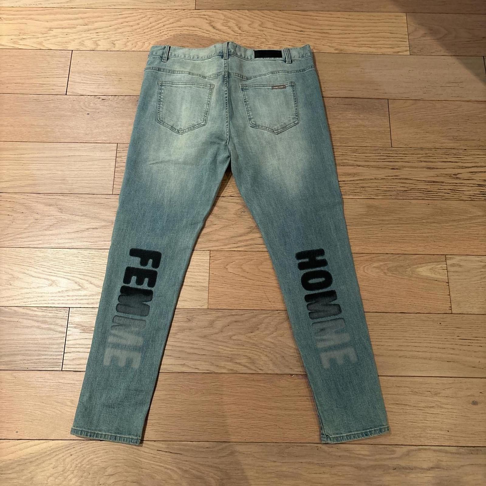 Designer Homme Femme light wash skinny jeans Size US 40 / EU 56 - 2 Thumbnail
