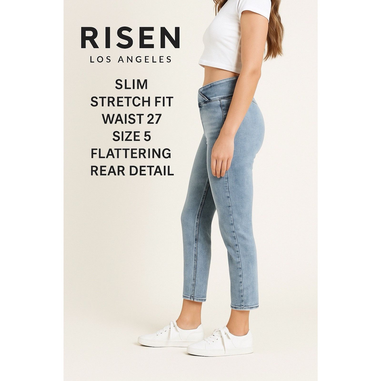 Other Risen Jeans Women’s 5/27 Crossover Waist Crop Denim Capri Size 27" / US 4 / IT 40 - 10 Thumbnail
