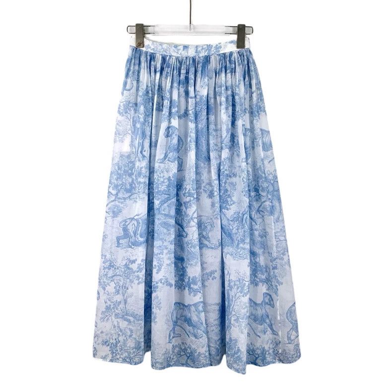Dior Dior Light blue animal jungle print cotton casual skirt Size 42" / US 20 - 2 Thumbnail