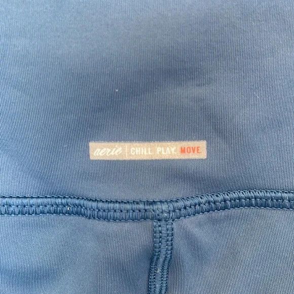 American Eagle Outfitters AERIE Blue Chill Play Move Moto 7/8 Leggings Size Small Size 26" / US 2 / IT 38 - 8 Thumbnail