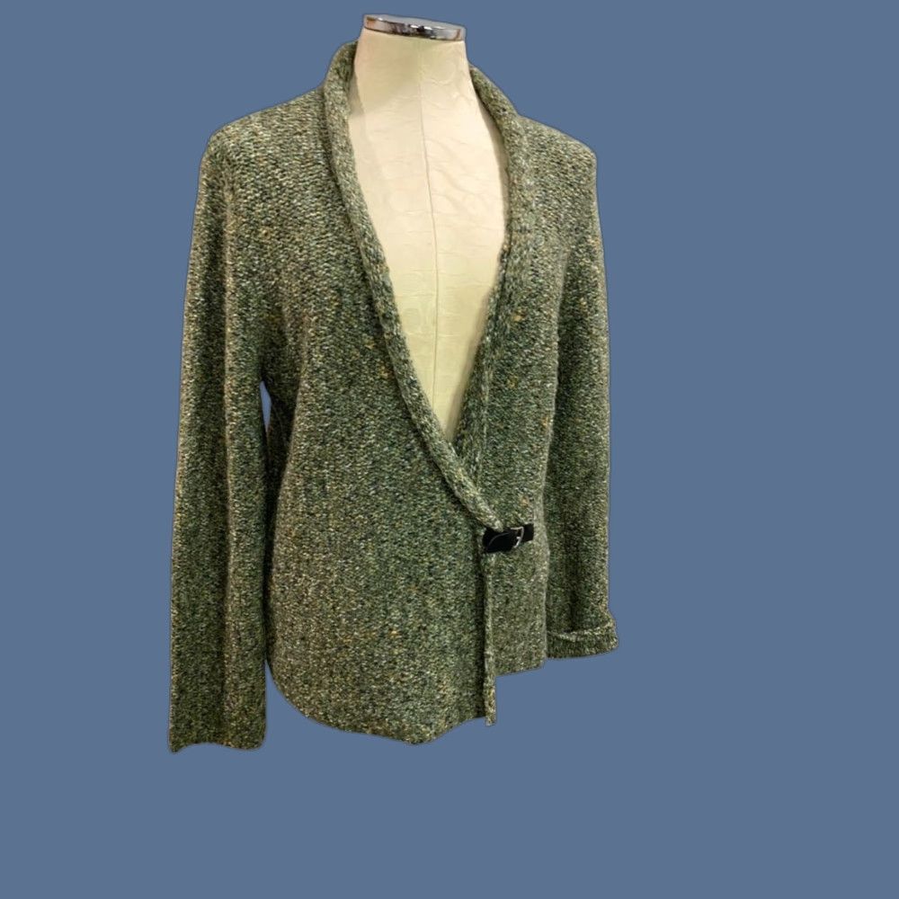 Vintage VINTAGE Preswick & Moore Petite Sage Green Womens Cardigan Sweater Buckle PXL Size XL / US 12-14 / IT 48-50 - 1 Thumbnail