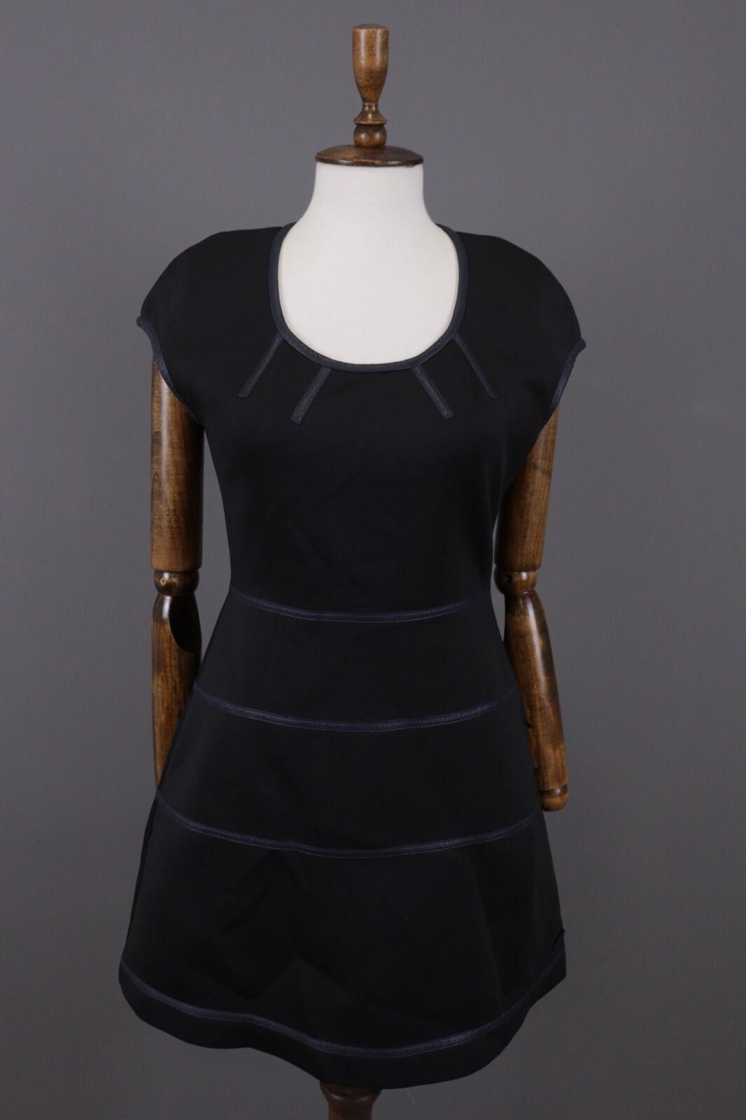 Designer Cop Copine Manege Robe Black Striped Dress Size 36 Size M / US 6-8 / IT 42-44 - 1 Thumbnail