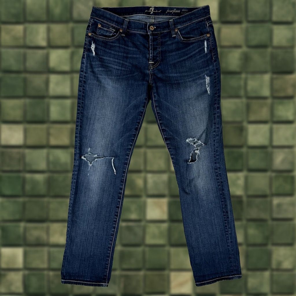 7 For All Mankind 7 For All Mankind Josefina Jeans Women's 29 Skinny Denim Blue Modern 5-Pocket Size 29" - 1 Thumbnail