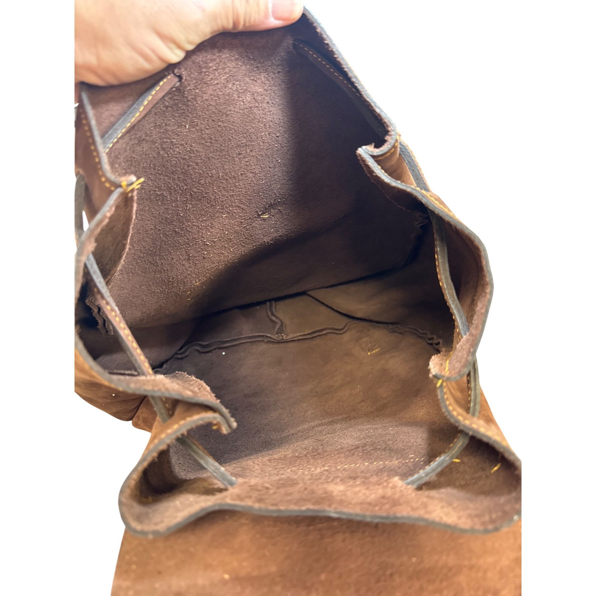 Designer Vintage Brown Leather Suede Backpack With Adjustable Straps Size ONE SIZE - 5 Thumbnail