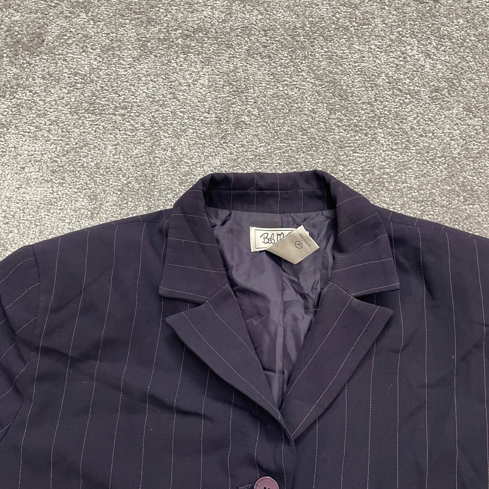 Bob Mackie Bob Mackie Blazer Mini Skirt Suit Set Womens 16 Purple Strip Size 34" / US 12 / IT 48 - 7 Thumbnail