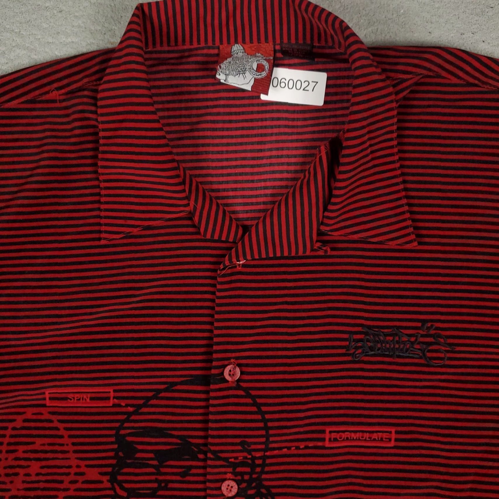 Southpole Southpole Shirt Mens 2XL Black Red Striped Button-Up Short Sleeve Casual Size US XXL / EU 58 / 5 - 2 Thumbnail
