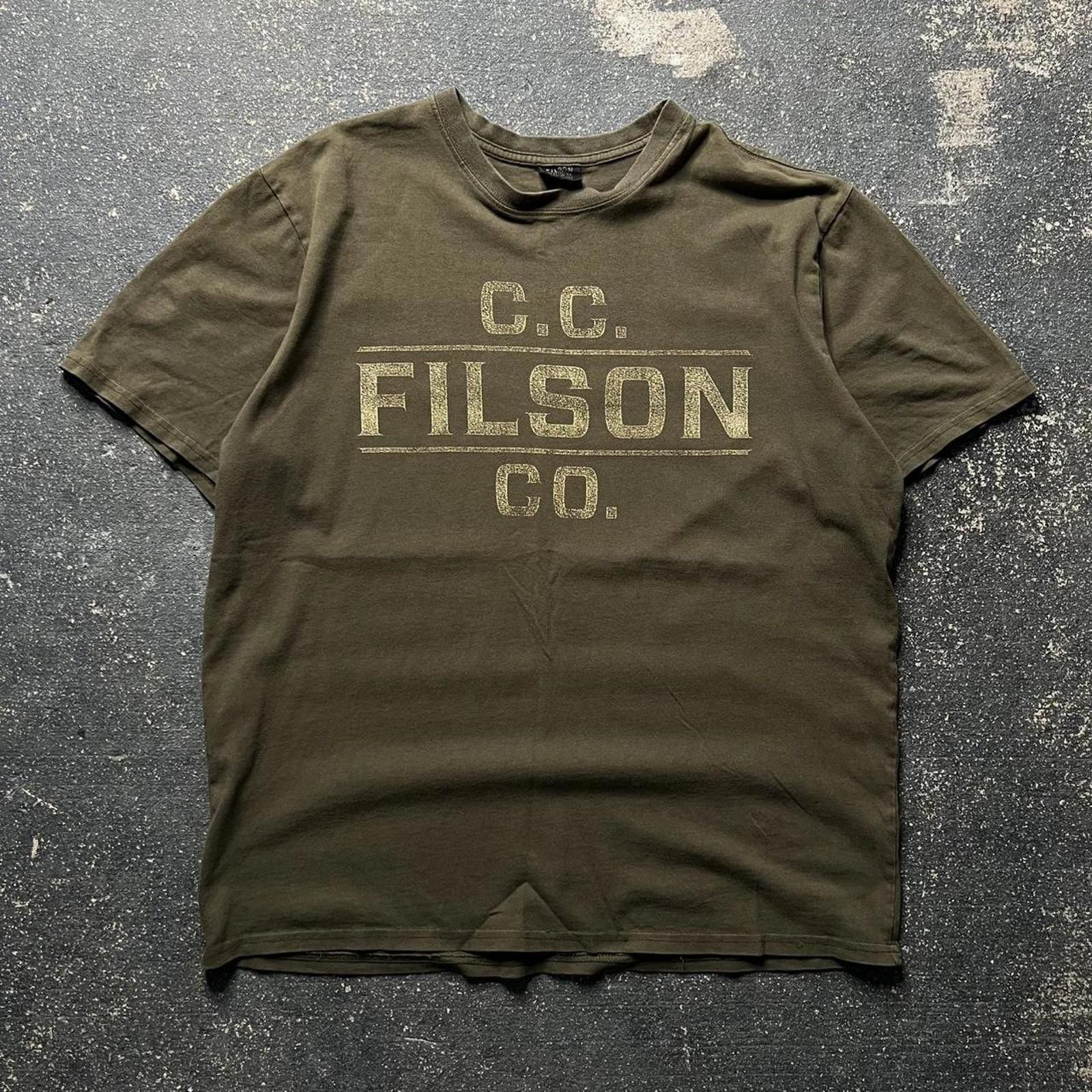 Vintage Y2K C.C Filson Logo Otter Green T Shirt