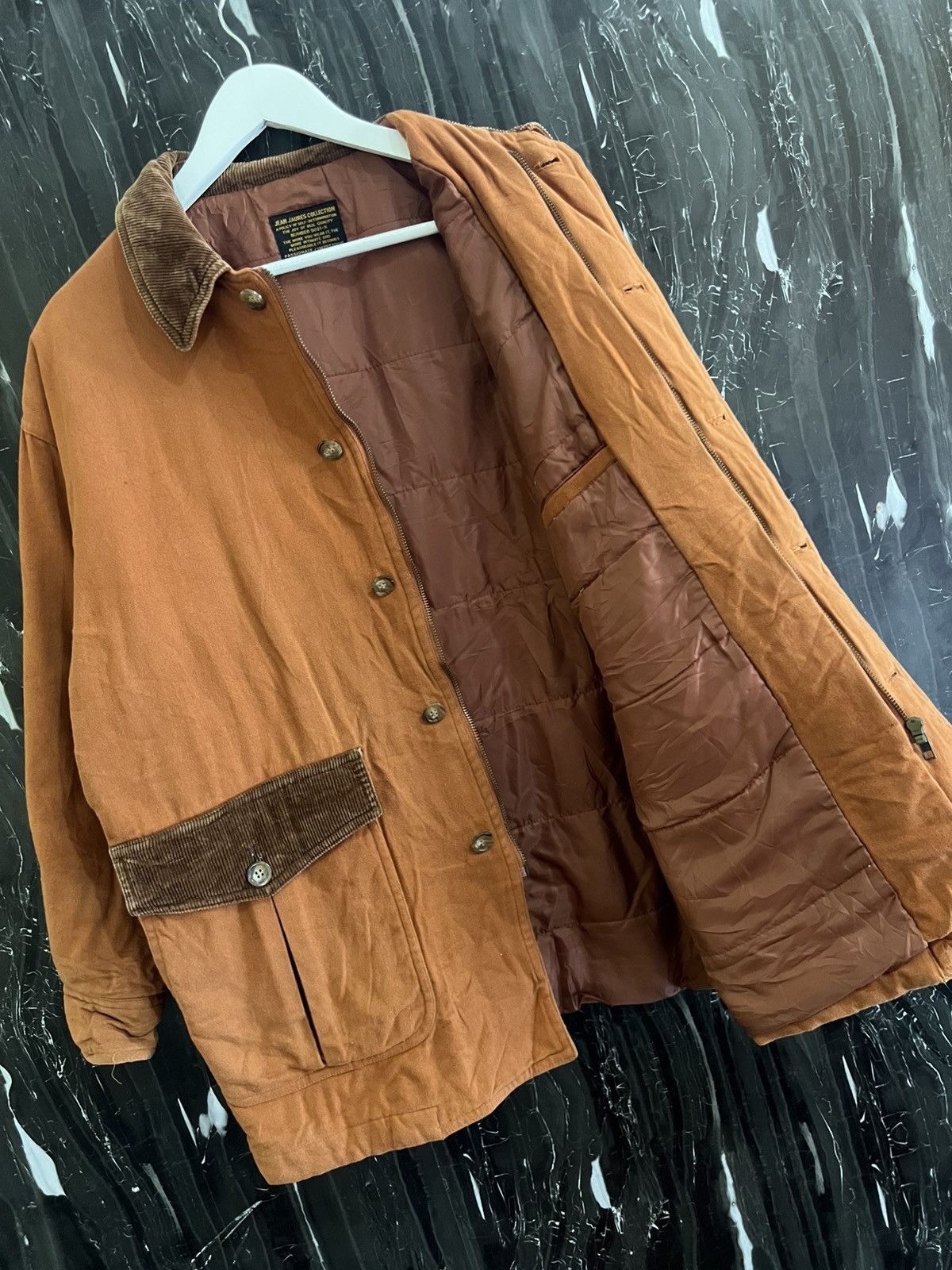 Japanese Brand Jean Jaurès Collection Corduroy Collar Work Jacket Size US XL / EU 56 / 4 - 6 Thumbnail