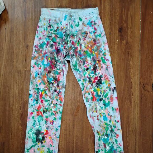 Other Vintage Levi's 501 Button Fly Painter Distressed Denim Jeans Size 28" / US 6 / IT 42 - 3 Thumbnail