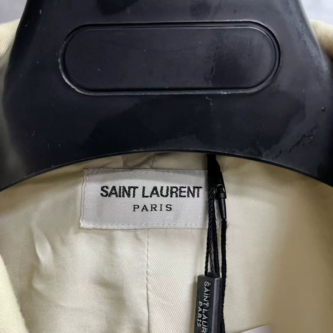Saint Laurent Paris saint laurent cream tailored blazer jacket Size US L / EU 52-54 / 3 - 3 Thumbnail