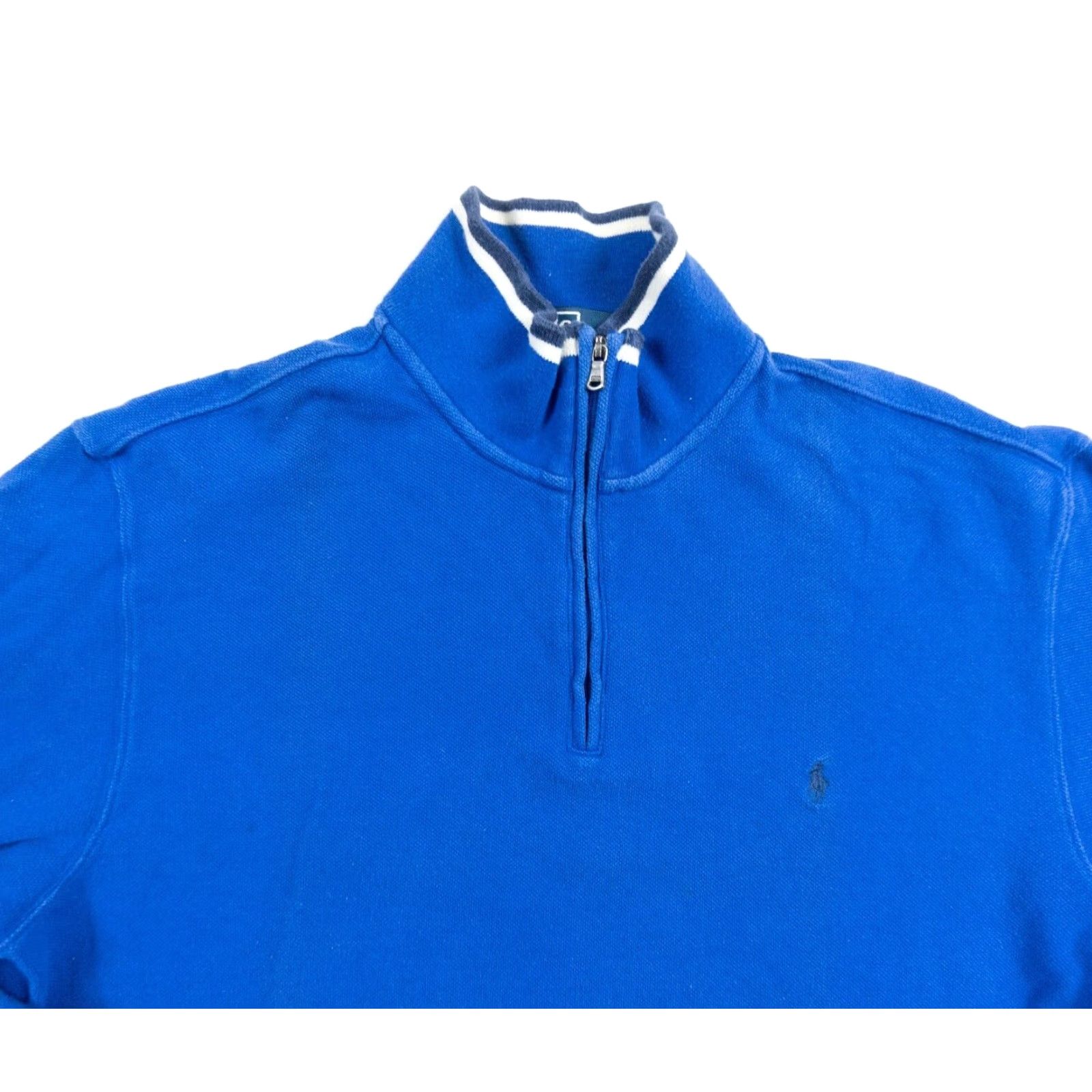 Polo Ralph Lauren Polo Ralph Lauren Sweater Mens Medium Blue 1/4 Zip Pullover Mock Neck Preppy Size US M / EU 48-50 / 2 - 2 Thumbnail