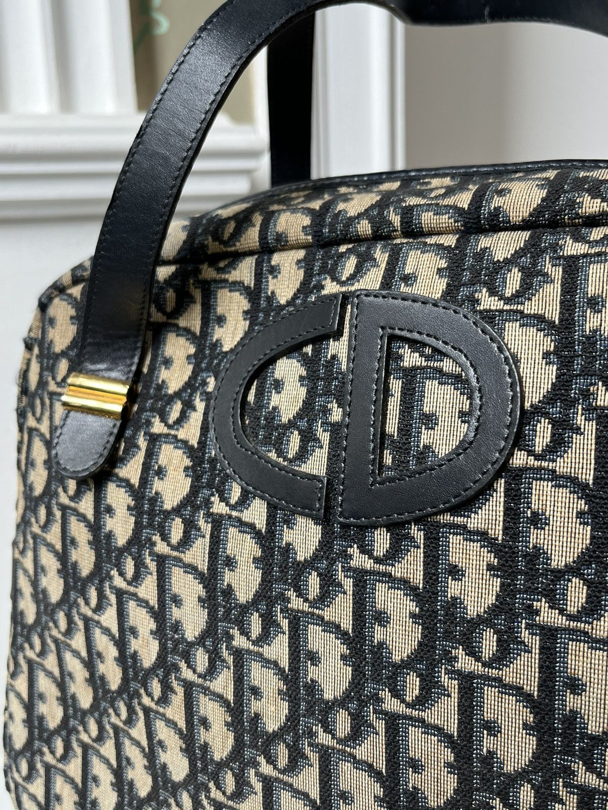 Christian Dior Monsieur Christian Dior Monogram CD Logo Navy / Beige bag 1980s’ Size ONE SIZE - 4 Thumbnail