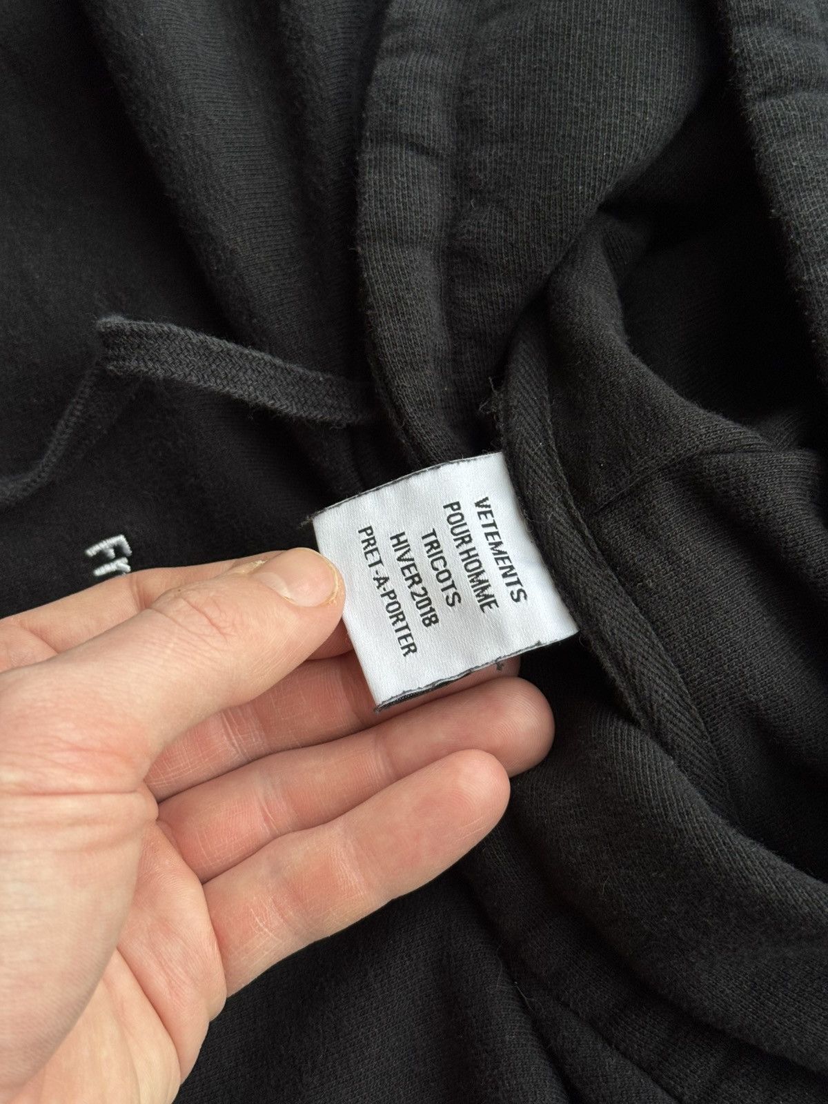 Vetements Vetements French Terry Oversized Hoodie Black F/W 2018 Size US S / EU 44-46 / 1 - 6 Thumbnail