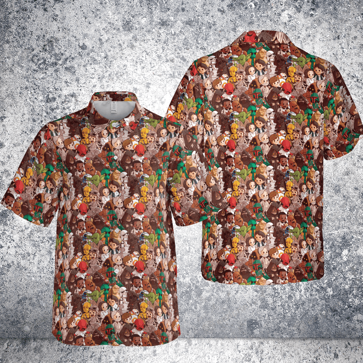 Designer × The Unbranded Brand Chibi Star Wars Characters Pattern Button Down Shirt Size US L / EU 52-54 / 3 - 3 Thumbnail