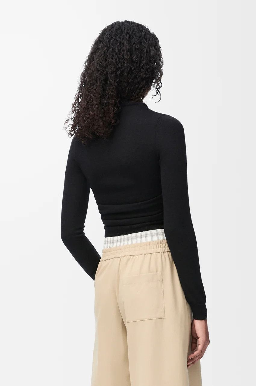 Loewe o1loc1c0525 Draped Cardigan In Cashmere And Silk in Black Size S / US 4 / IT 40 - 4 Thumbnail