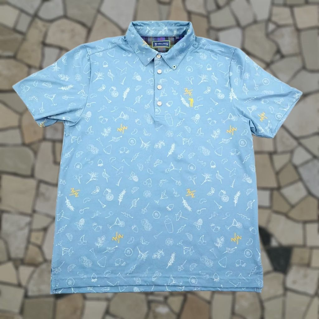 Vintage William Murray Polo Shirt Mens Medium Blue Garnish Pattern Golf Flex Performance Size US M / EU 48-50 / 2 - 1 Thumbnail