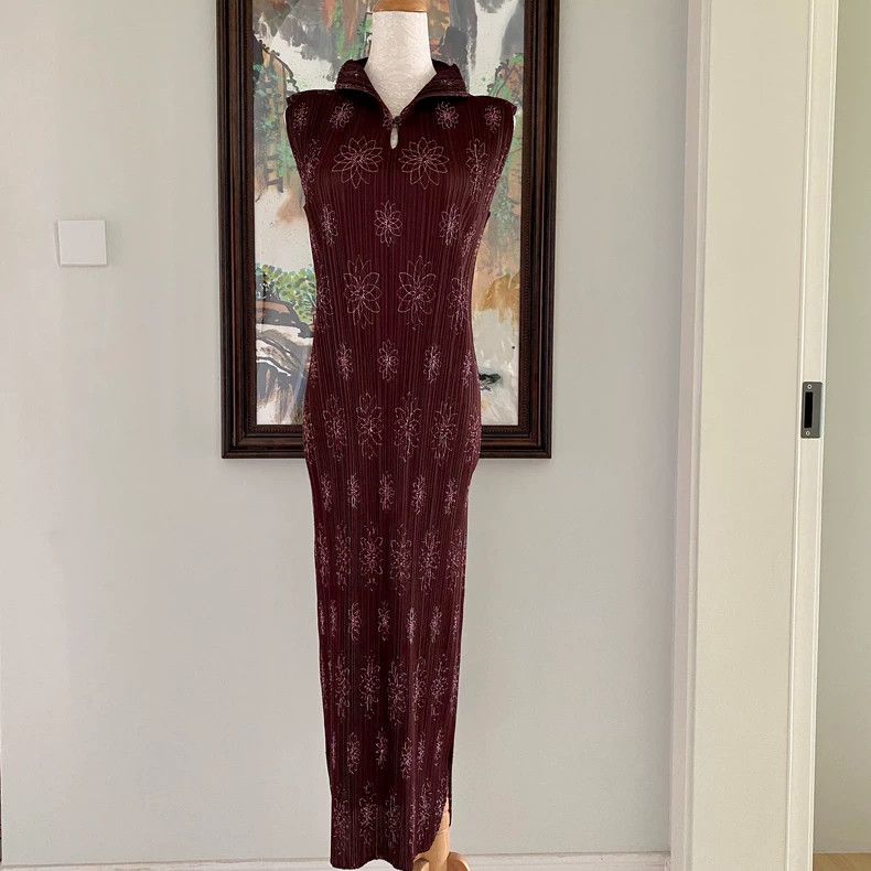 Issey Miyake Issey Miyake Retro Daisy pleated cheongsam dress Size XL / US 12-14 / IT 48-50 - 5 Thumbnail