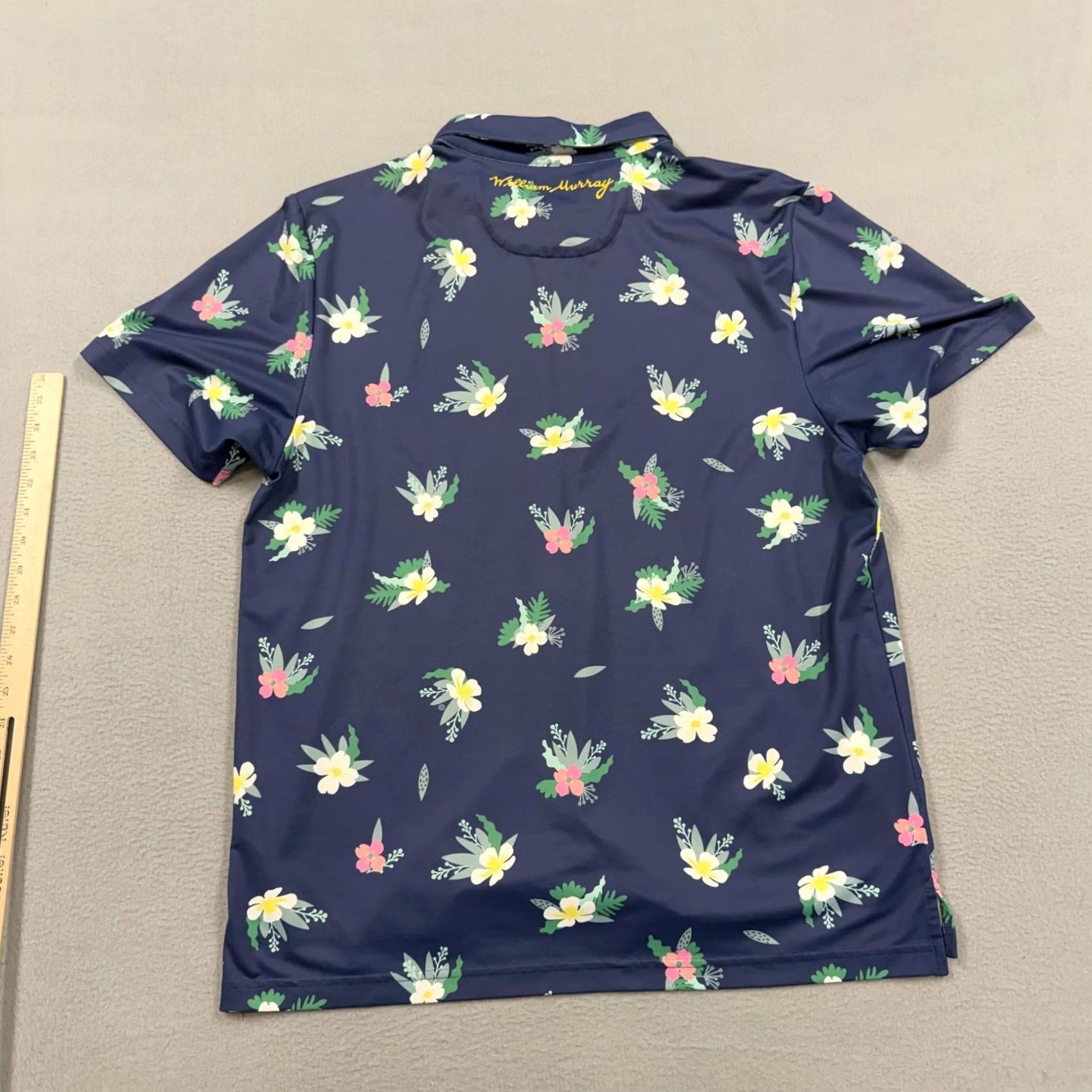 Vintage William Murray Polo Shirt Mens L Blue Floral Golf Performance Lightweight Polo Shirt Size US L / EU 52-54 / 3 - 4 Thumbnail