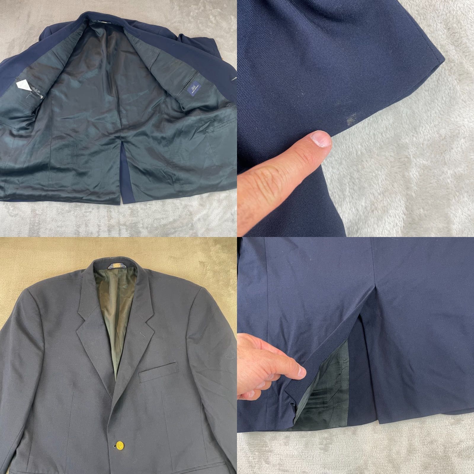 Brooks Brothers Brooks Brothers Blazer Men 44R Navy Blue 346 100% Worsted Wool Gold Buttons - Two-Button Notch Lapel Regular Fit Solid Wool Dress Jacket Size 44R - 8 Thumbnail