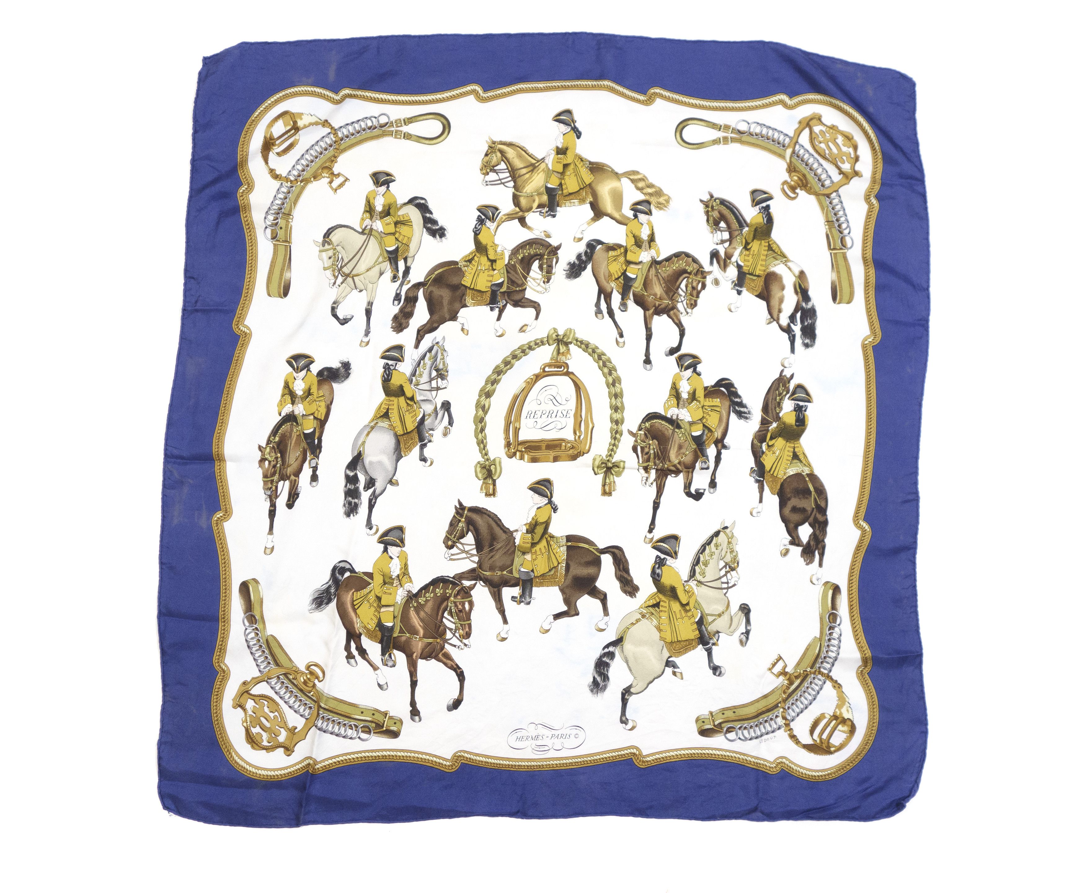 Hermes 90S Ledoux Printed Silk Scarf Vintage Size ONE SIZE - 1 Thumbnail