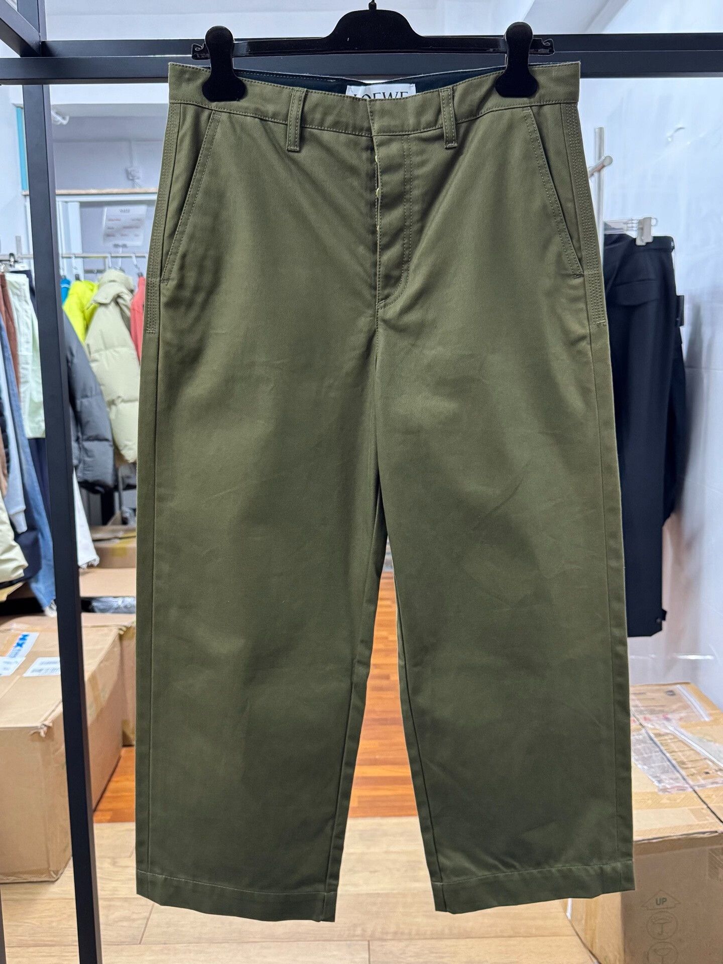 Loewe loewe men's relaxed casual trousers in khaki Size US 32 / EU 48 - 1 Thumbnail