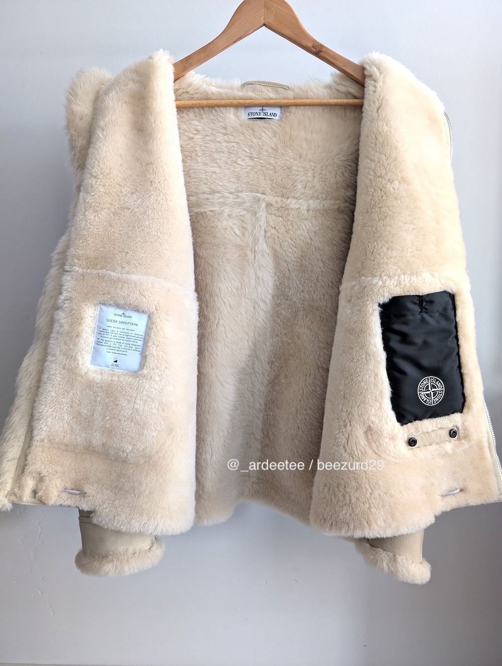 Stone Island $6K FULL SHEARLING SUEDE SHEEPSKIN LEATHER HOODED JACKET Size US L / EU 52-54 / 3 - 14 Thumbnail