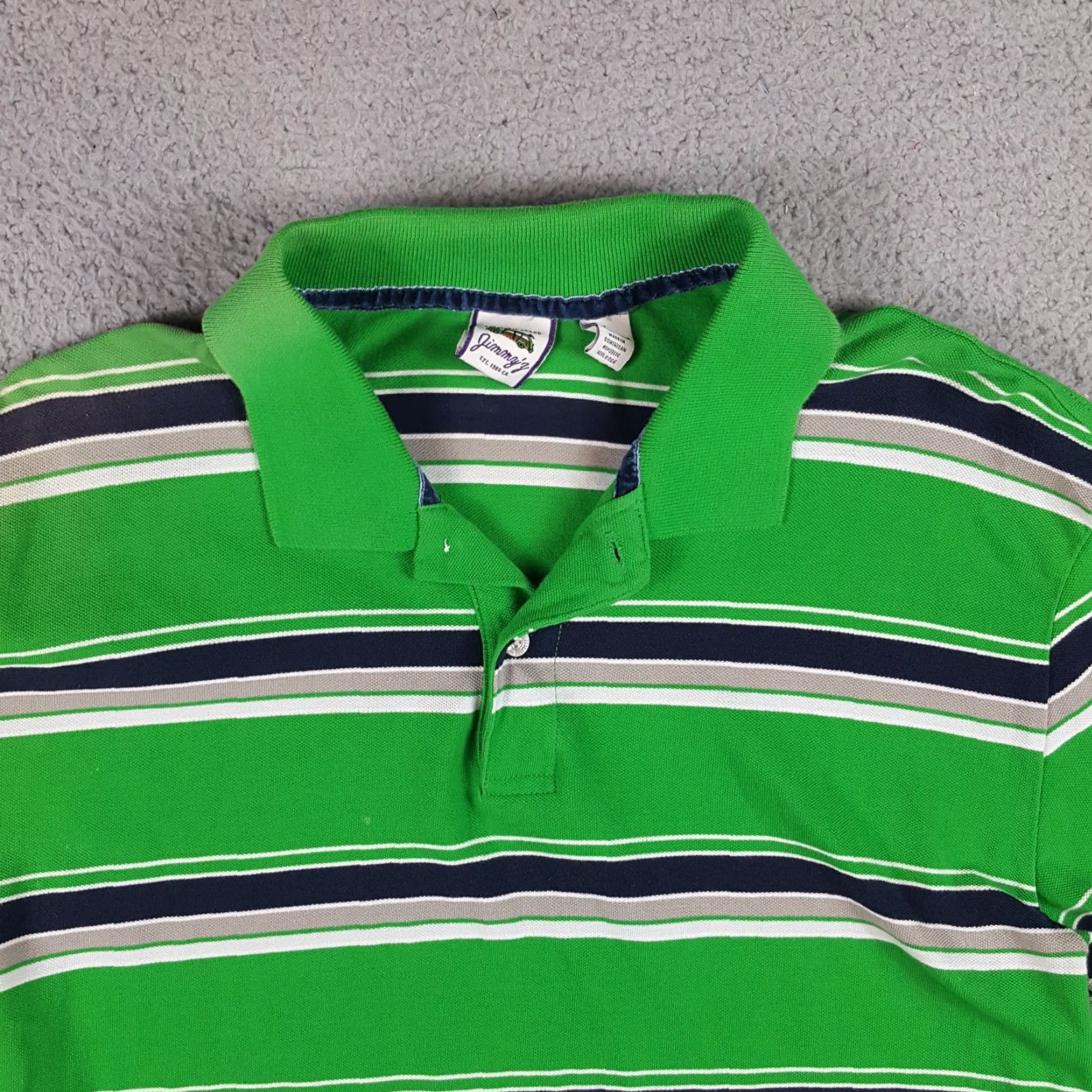 Vintage VINTAGE Jimmy'z Polo Shirt Striped Shirt Size L Green 100% Cotton Casual Grunge Surf Skater 90s Mens Size US L / EU 52-54 / 3 - 2 Thumbnail
