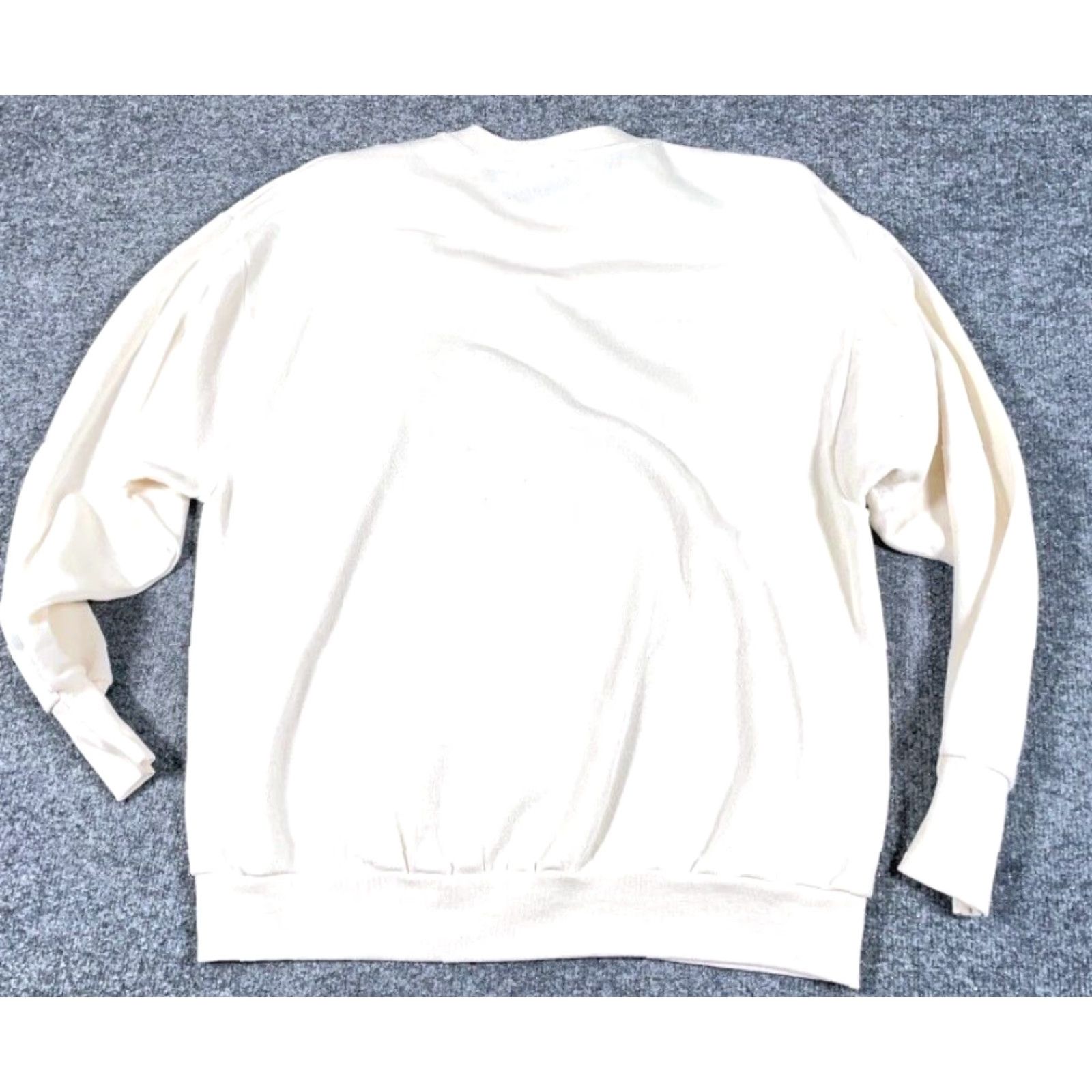 Delta VINTAGE Delta Sweatshirt Shirt Men XL Ivory "Will Fish for Food" 90s Humor Dad Graphic Print Pullover Crew Neck Size US XL / EU 56 / 4 - 2 Thumbnail
