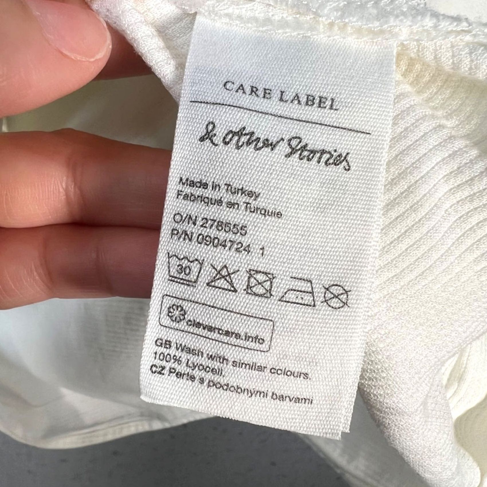 & Other Stories & Other Stories Blouse Shirt White Tie-Front Long Sleeve Womens 2 Casual Regular Lyocell Vis... Size XS / US 0-2 / IT 36-38 - 4 Thumbnail