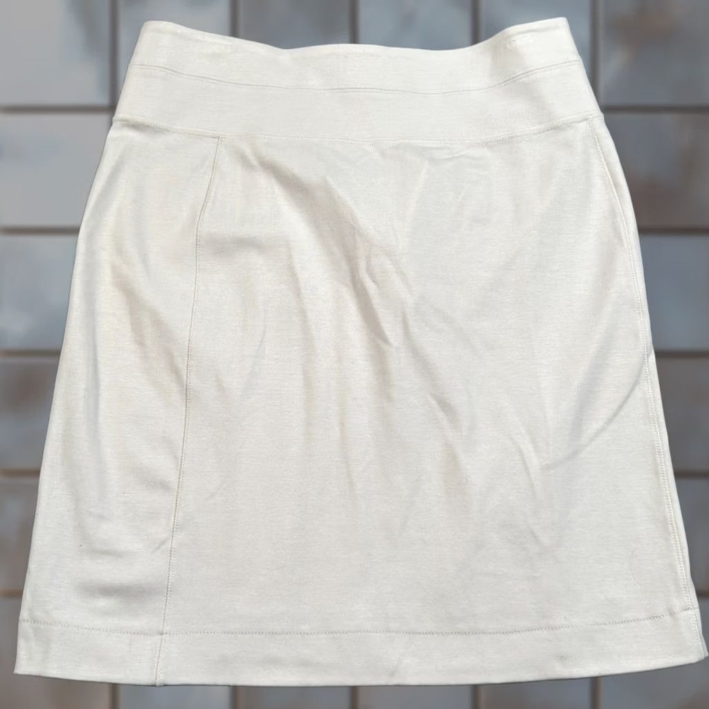 James Perse James Perse Skirt Womens 25 White Standard Pencil Jersey Back Zip High Waist Size 4XL / US 24-26 - 1 Thumbnail