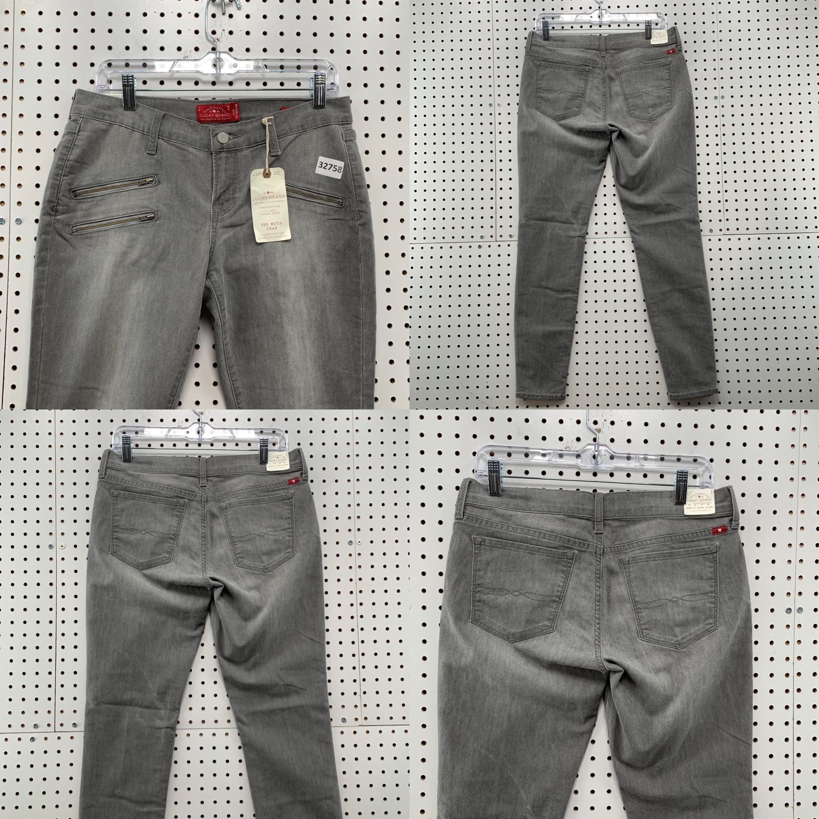 Lucky Brand Lucky Brand MOTO Jeans Womens Size 29 Regular 30x29 Gray Skinny Denim 90s Style Girls Womens Size 29" - 8 Thumbnail