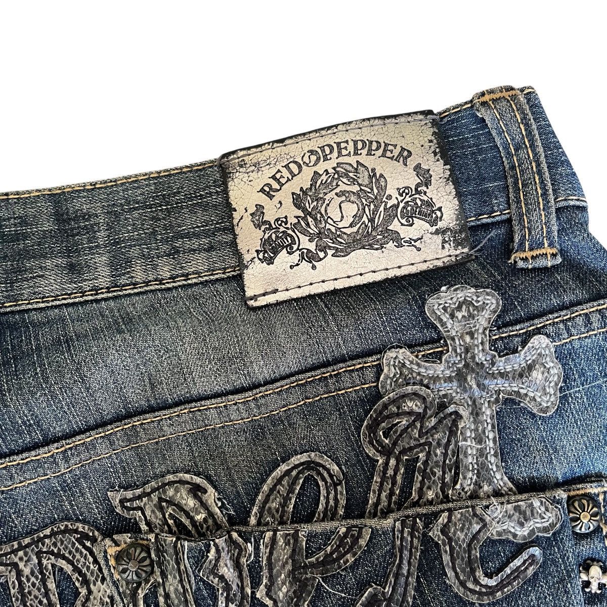 If Six Was Nine Redpapper Cross Patch Jeans Japanese Ifsixwasnine LGB style Size US 32 / EU 48 - 5 Thumbnail