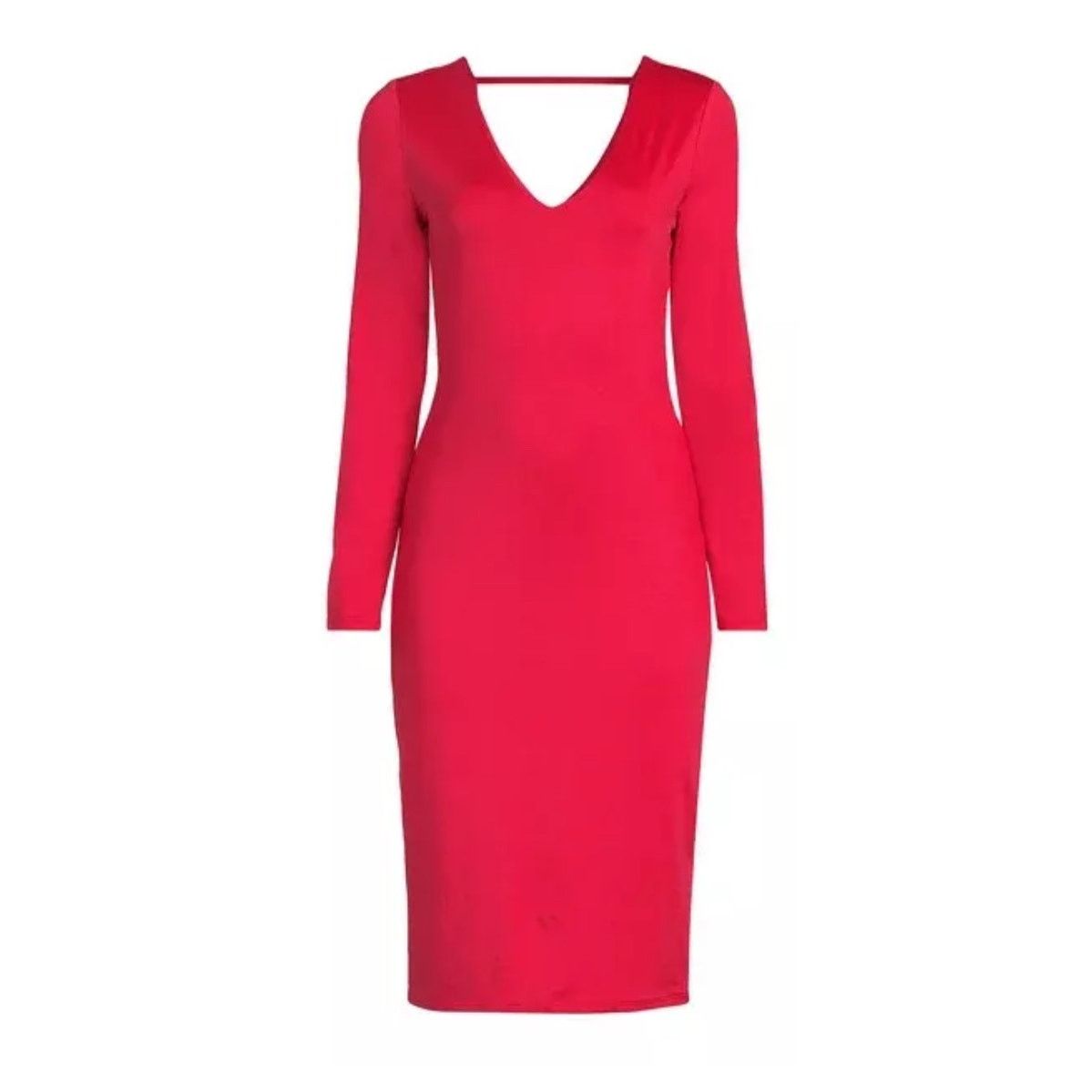 Madden NYC Juniors Double Layer Bodycon Dress fiery long sleeve V-neck Size XS / US 0-2 / IT 36-38 - 4 Thumbnail