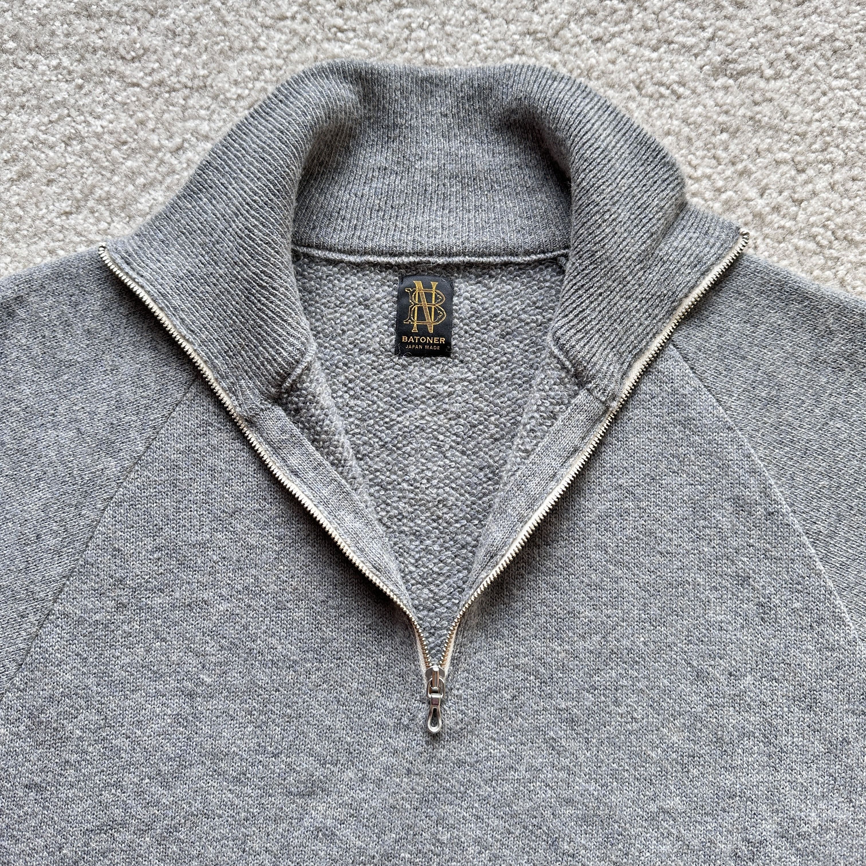 Batoner Batoner 100% Camel Knit Sweater Grey 1/2 Zip Collared Zip Up Size US M / EU 48-50 / 2 - 4 Thumbnail