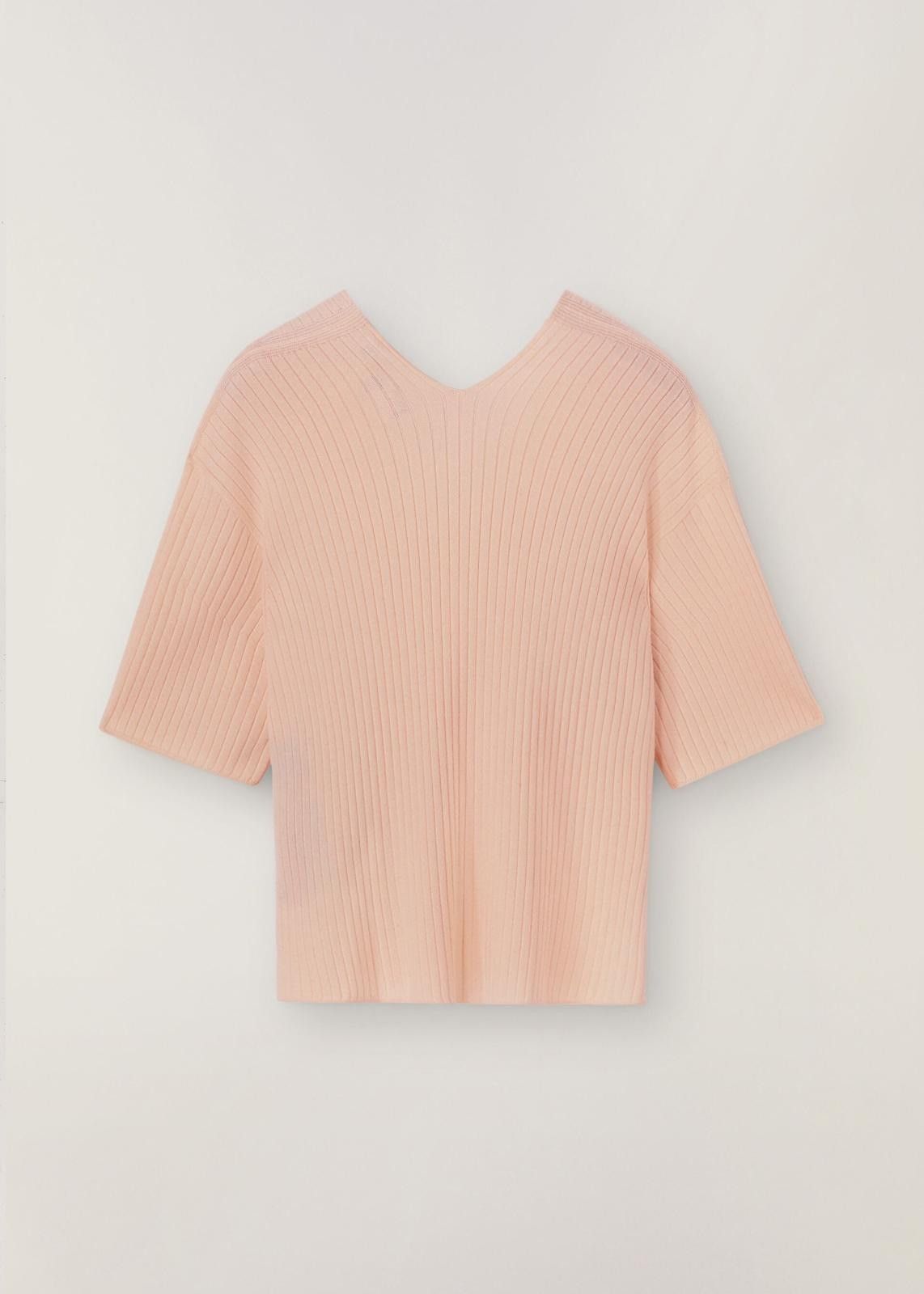 Loro Piana o1srvl11e1024 Cocooning V-Neck Short Sleeve T-Shirt in Pink Size XS / US 0-2 / IT 36-38 - 2 Thumbnail