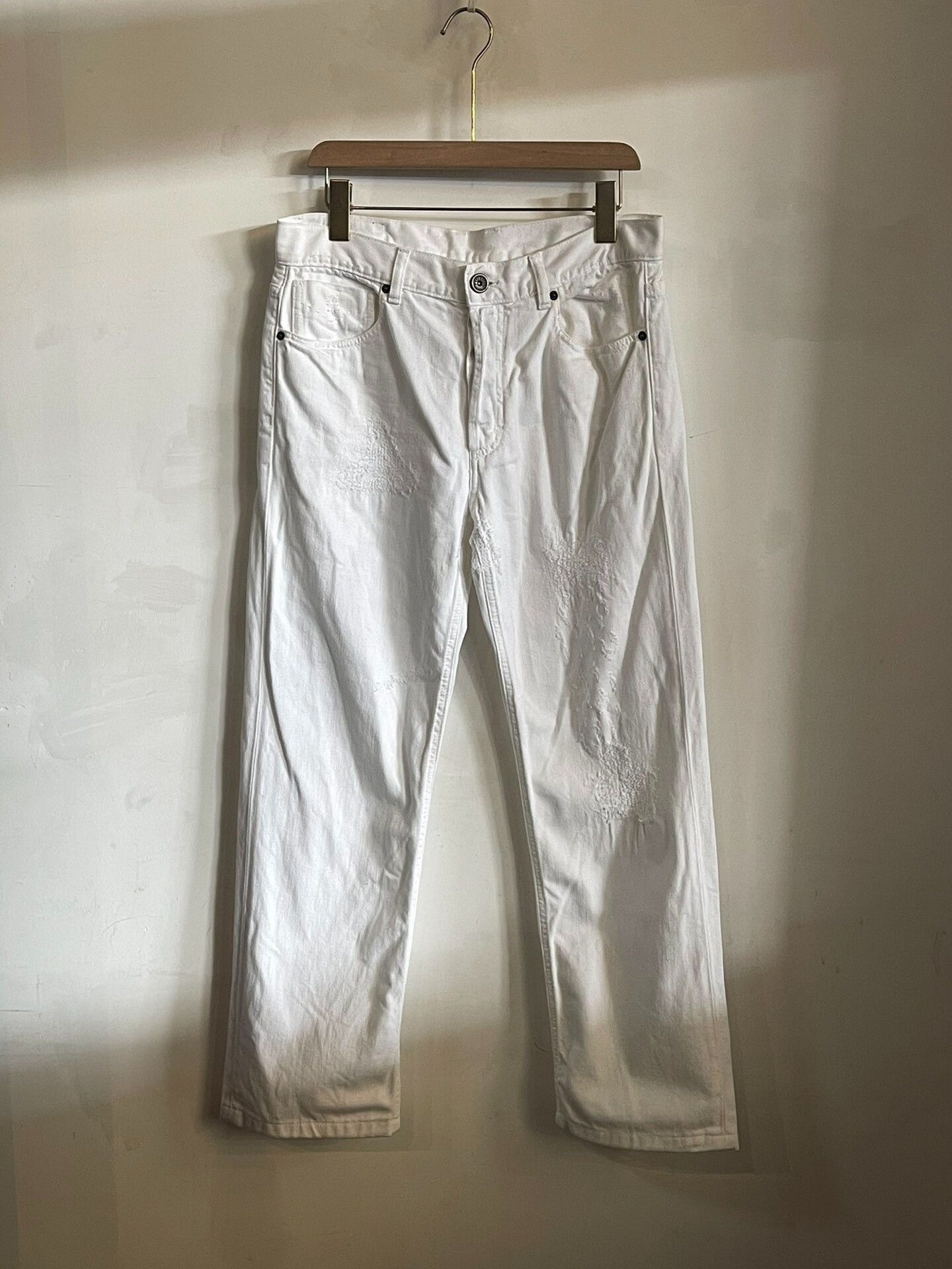 Dirk Bikkembergs Dirk Bikkembergs White Denim Pants Size US 33 - 1 Thumbnail