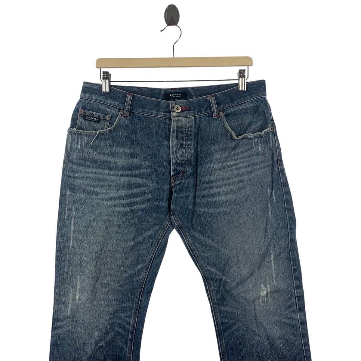Burberry × Designer BURBERRY Black label distressed design blue jeans Size US 33 - 2 Thumbnail
