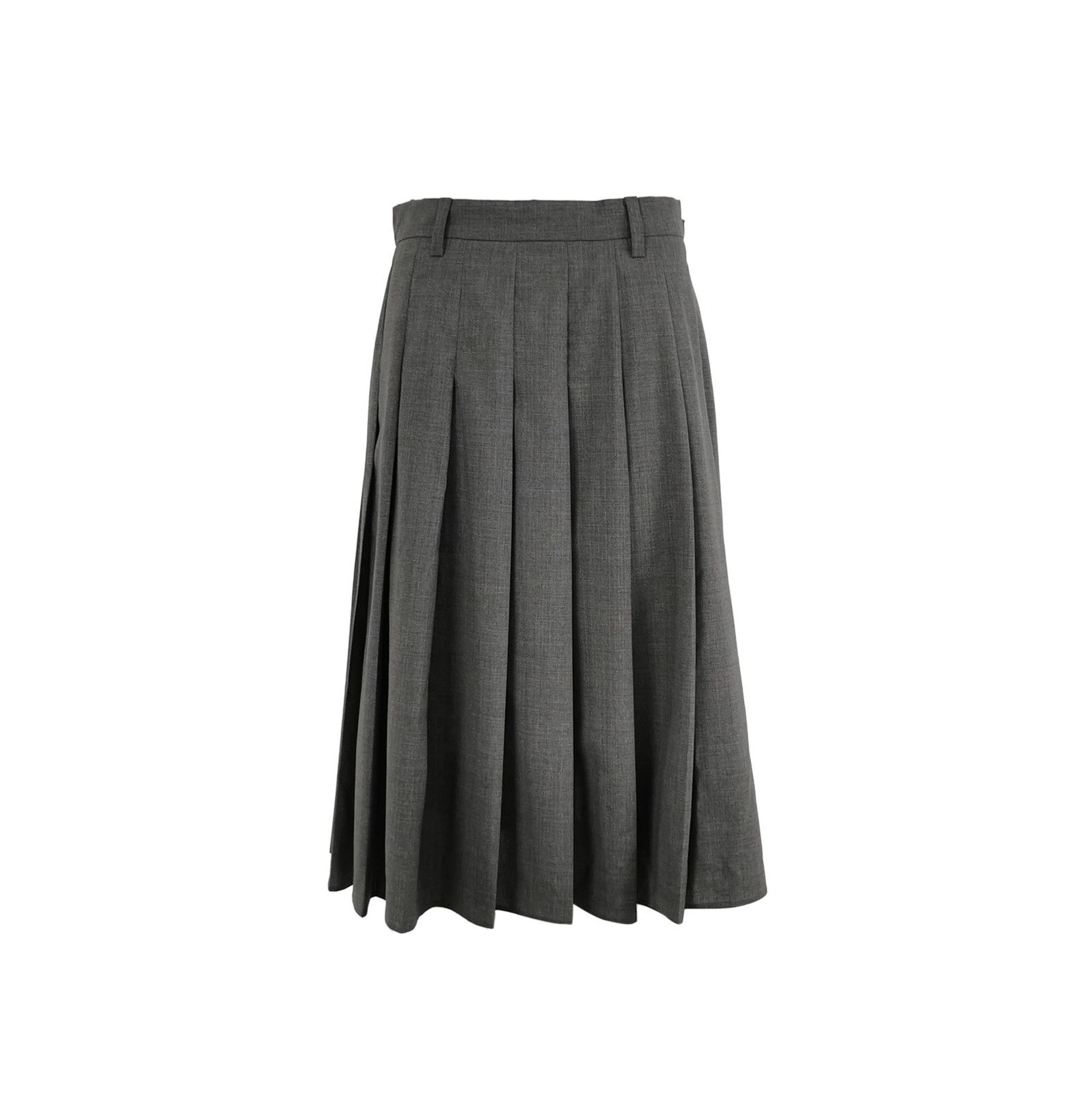 Prada Prada Gray Wool Gathered Midi Skirt 0089 Size 38" / US 16 / IT 52 - 1 Thumbnail