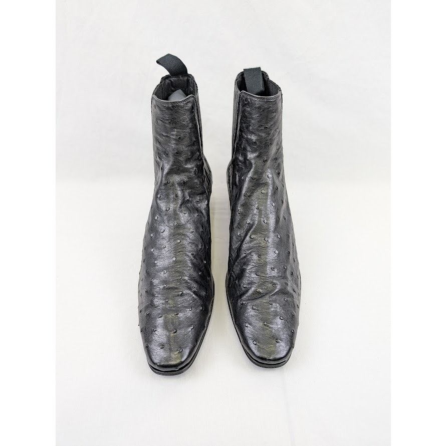 Saint Laurent Paris o1rshd1 Ostrich Leather Boots in Black Size US 8 / EU 41 - 19 Thumbnail