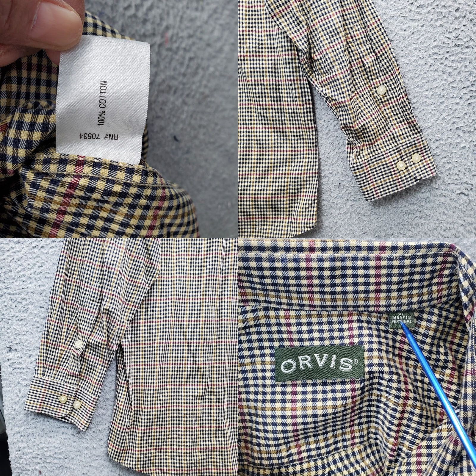 Orvis Orvis Casual Shirt Mens XL Multi Checkered Pockets Long Sleeve Button-Down Collar Size US XL / EU 56 / 4 - 8 Thumbnail