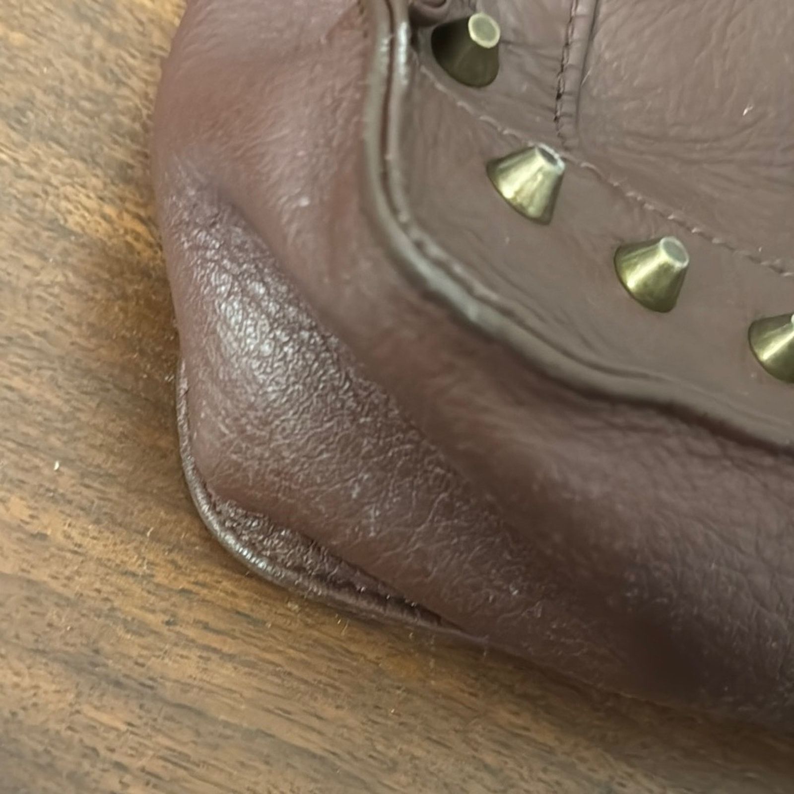 Lucky Brand Lucky Brand Dixie Brown Leather Studded Crossbody Purse Size ONE SIZE - 9 Thumbnail